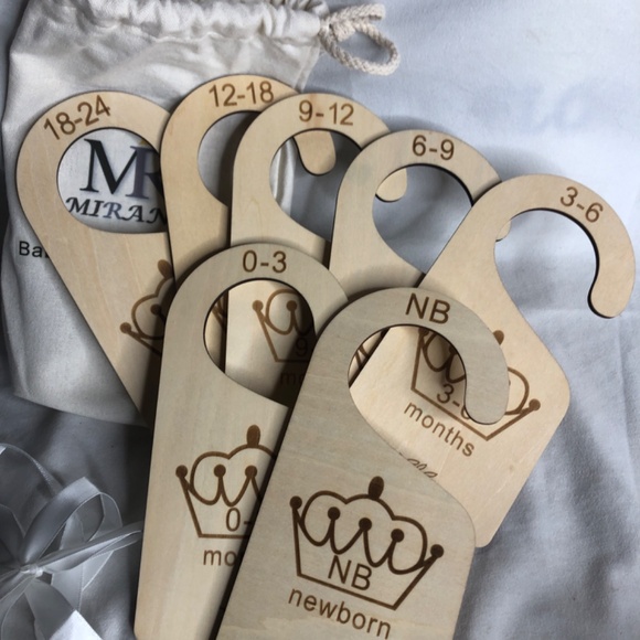 NEW Wooden Nursery Baby Closet Dividers Organizer Set of 7 NB-24 Months - Picture 2 of 9